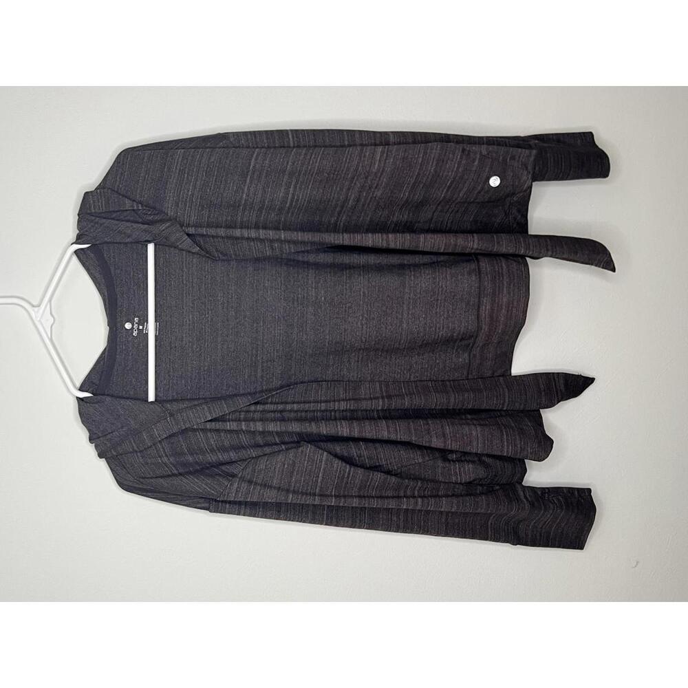 Apana Athletic Flowy Open Cardigan in Heathered Burgundy -